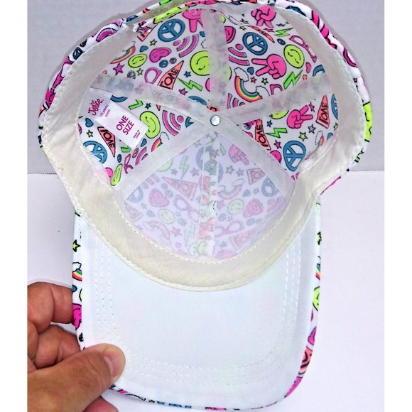 Justice Live Peace Love Girls Baseball Cap Hat Hook & Loop Adjustments OSFA - Picture 5 of 9